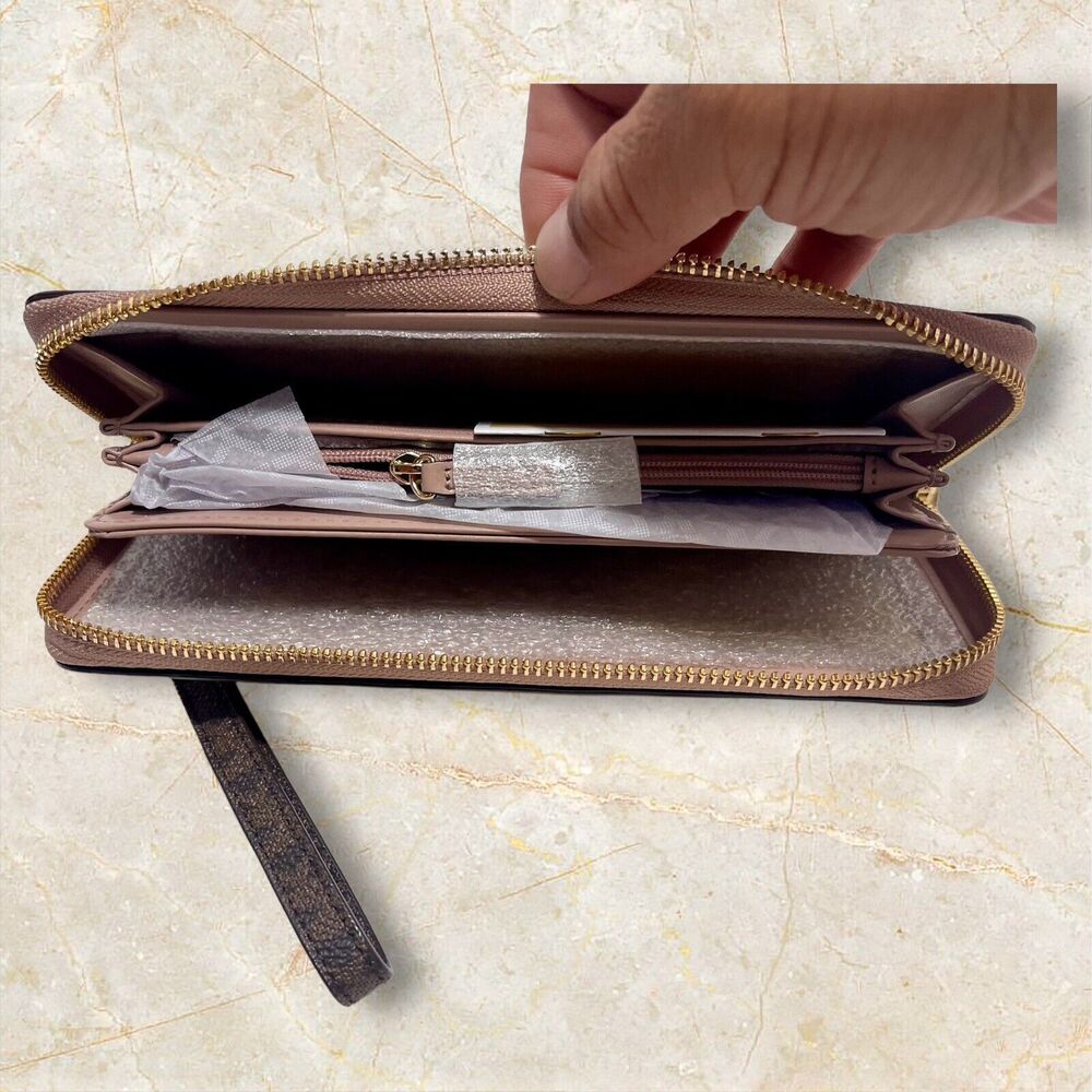 Michael Kors Jet Set SIGNATURE Travel Continental Wallet - Fawn/Gold  NWT - Picture 4 of 12